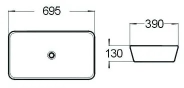 Mexen NINA UMÝVADLO, 69x39 CM, BIELA, 21187000