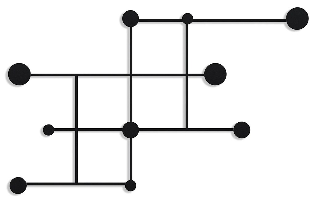 Nástenný kovový vešiak Fatara 112 cm čierny