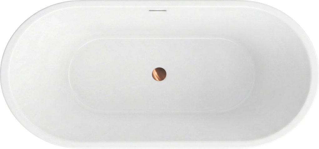 Rea Olivia, voľne stojaca 170x77 cm, biela, biely click-clack, REA-W0507