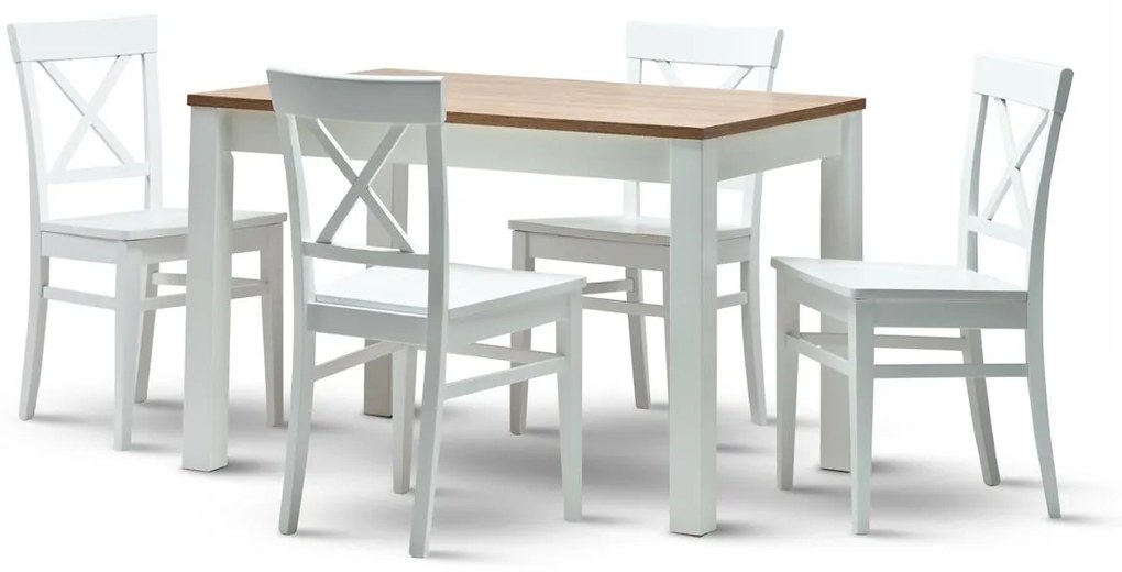 Stima Stôl CASA mia VARIANT Odtieň: Betón svetlý (sivá), Odtieň nôh: Biela, Rozmer: 140 x 80 cm