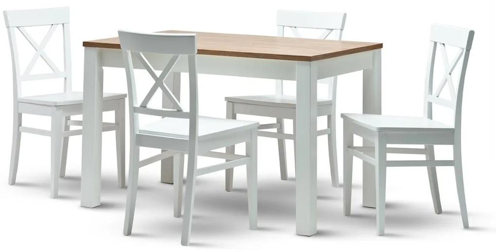 Stima Stôl CASA mia VARIANT Odtieň: Dub Halifax prírodný, Odtieň nôh: Biela, Rozmer: 80 x 80 cm