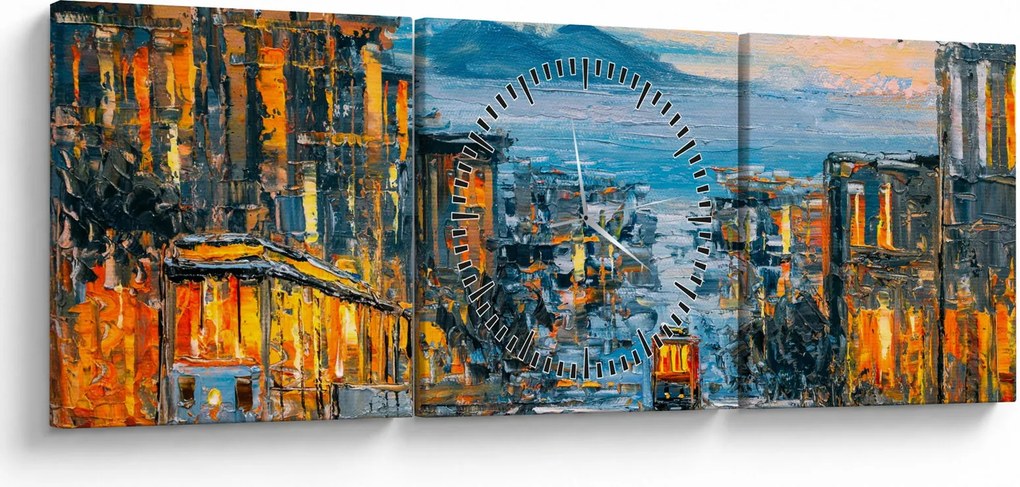 Obrázok - Cable Car, San Francisco (s hodinami) (90x30 cm)
