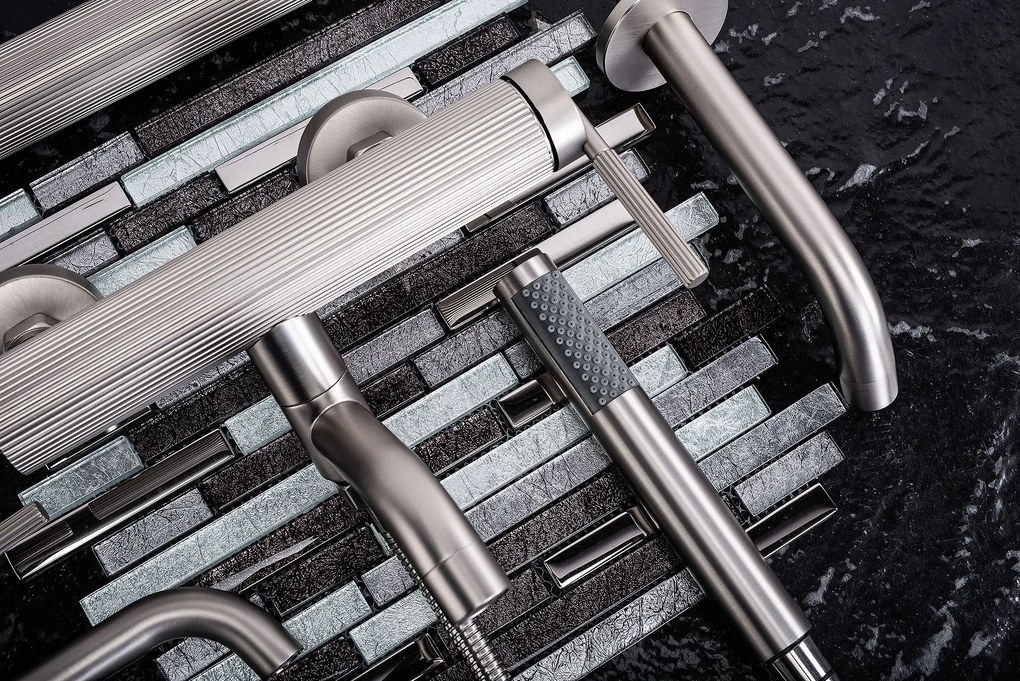 Rea Argon, vaňová batéria s ručnou sprchovou súpravou, brúsená oceľ, REA-B6452