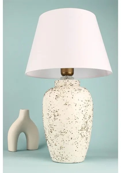 Stolná lampa RAMZES 1xE27/40W/230V biela/krémová