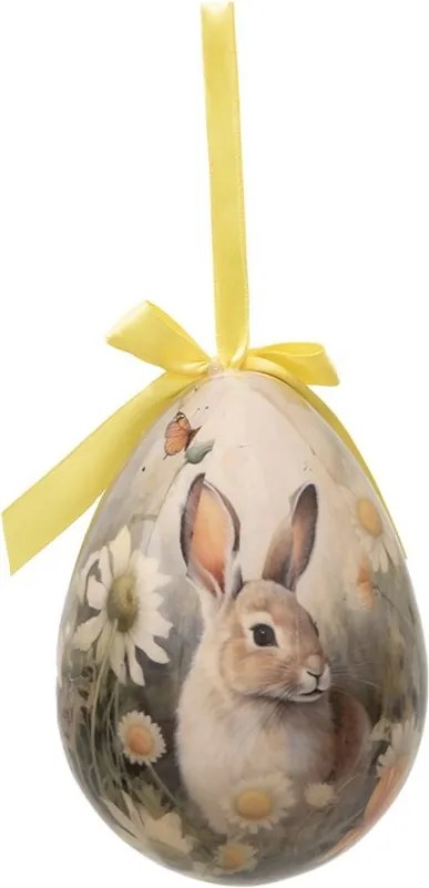 2ks dekorácia závesné vajíčko s zajačikmi Spring Egg - Ø 11*15 cm