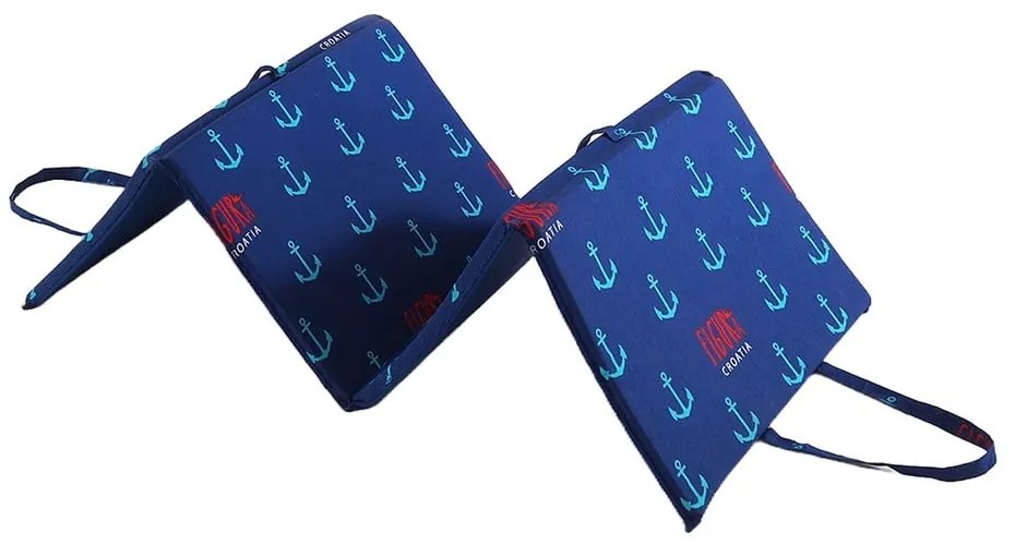 Modrý záhradný sedák na ležadlo 49x137 cm Anchors – B.E.S.