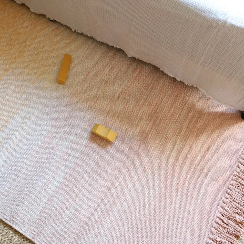 Oranžovo-ružový umývateľný koberec 100x150 cm Kirthy - Nattiot