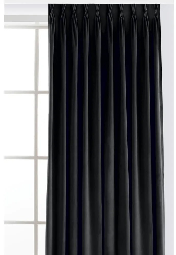 Čierny zamatový dimout záves 200x175 cm Velto – Filumi
