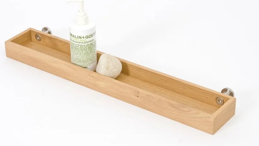 Nástenná kúpeľňová polica z dubového dreva Wireworks Yoku