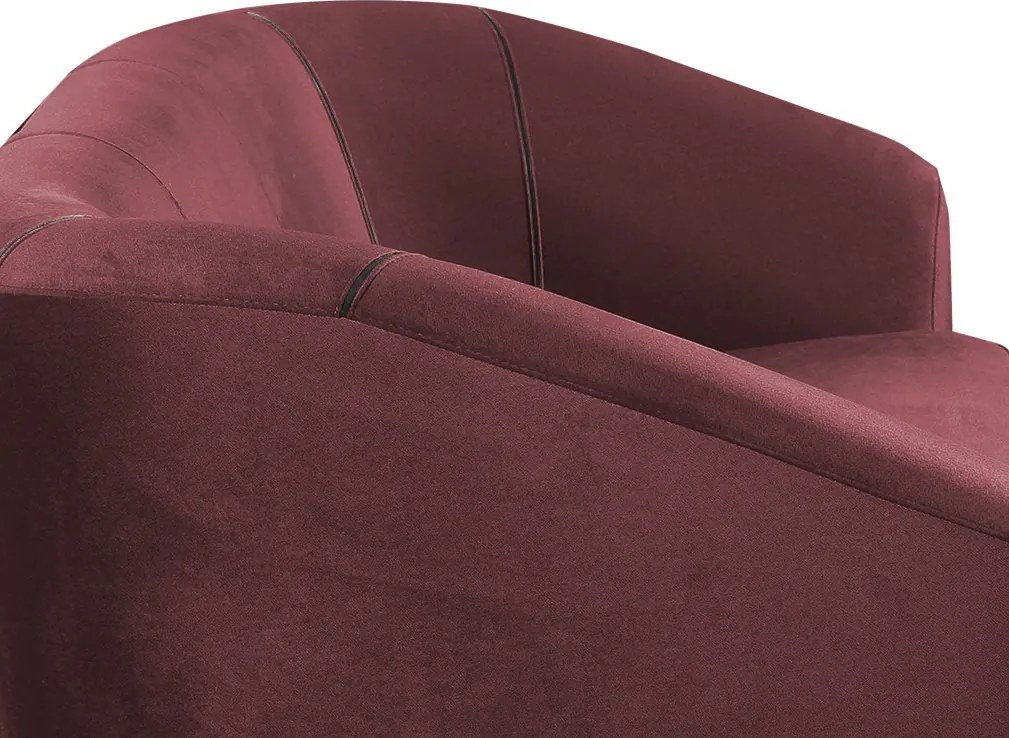 Trojmiestna pohovka Olivio, vínová zamatová látka