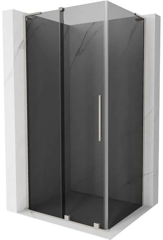 Mexen Velar L, sprchový kút s posuvnými dverami 110 x 90 cm, 8mm šedé sklo, brúsená oceľ, 871-110-090-43-97