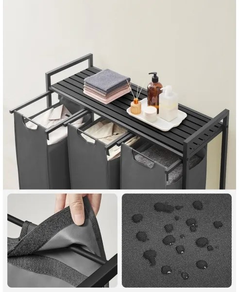 Kôš na bielizeň REX čierna/šedá