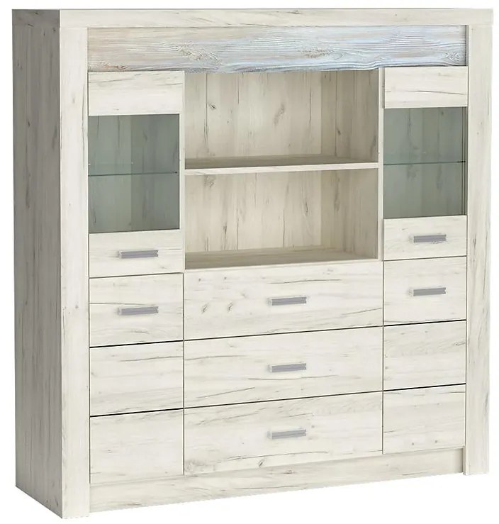 Vitrína Indianapolis I22 kraft biela