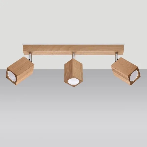 Sollux SL.1037 - Bodové svietidlo KEKE 3xGU10/40W/230V dub