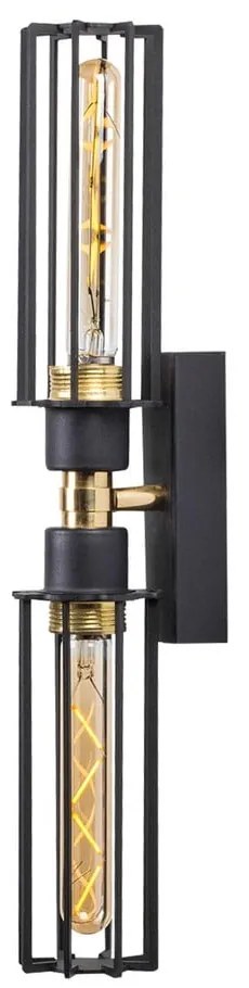 Nástenné svietidlo v čiernej a zlatej farbe ø 8 cm Fellini – Opviq lights