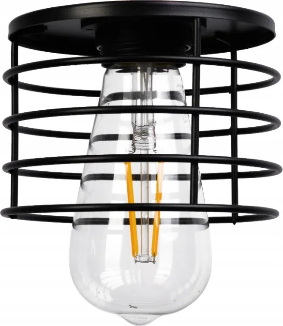 Závesná lampa na strop LOFT 4x čierna pružina