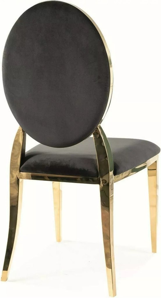 SI Kráľovská zamatová stolička čierna