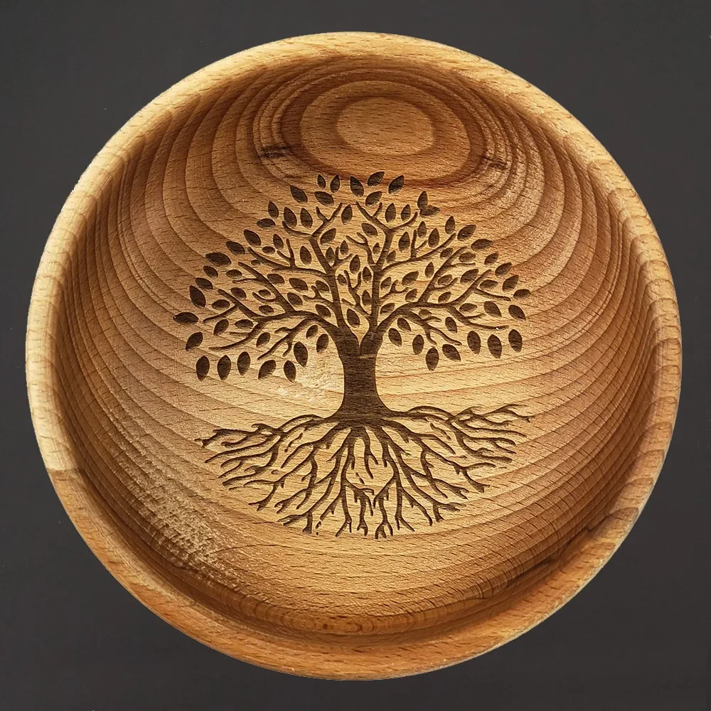 AMADEA Drevená miska strom, masívne drevo, 18 cm