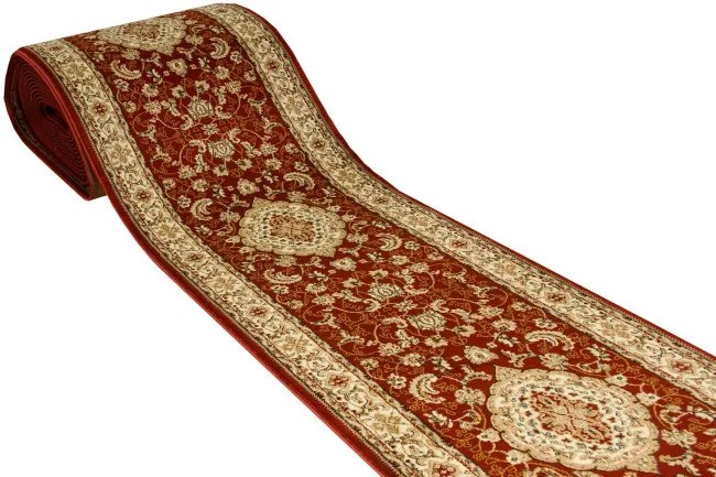 Behúň Super Rose 2095A ornament / kvety, červený / krémový