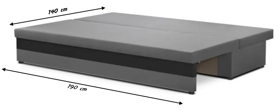 Pohovka pre 3 osoby s funkciou spania GUSTO Svetlo hnedá/biela