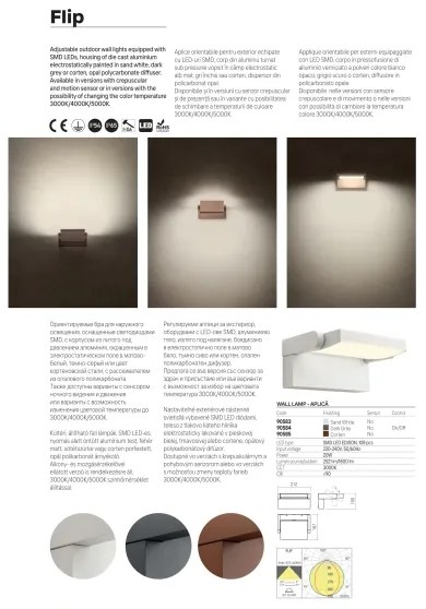 Redo 90716 - LED Vonkajšie nástenné svietidlo FLIP LED/40W/230V IP54 hnedá