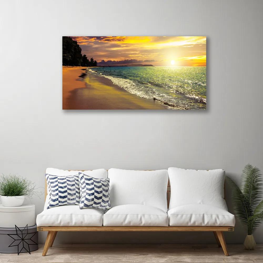 Obraz na plátne Slnko pláž more krajina 140x70 cm