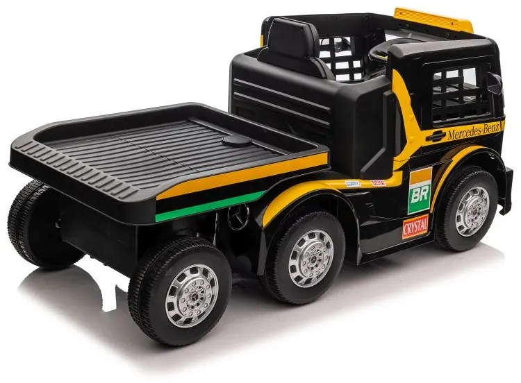 LEAN CARS Elektrický Kamión s prívesom Mercedes XMX622B LCD námornícka žltá - 2X45W - 2x12V7Ah - 2023