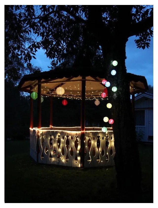 Biely vonkajší solárny LED lampáš Star Trading, ø 20 cm