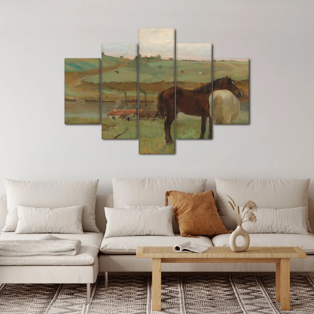 Obraz - Edgar Degas, Horses in a Meadow, reprodukcia (150x105 cm)
