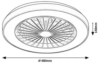 Rabalux DALFON2 LED stropné svietidlo s ventilátorom 71336