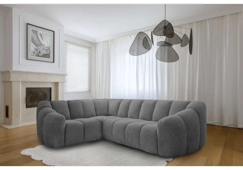 Sivá rohová pohovka (ľavý roh/do L) Shell – Miuform