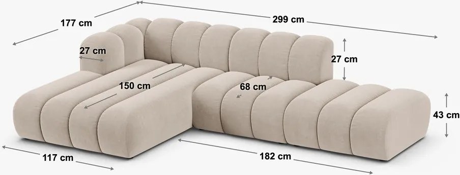 Tmavozelená rohová pohovka (ľavý roh) Lupine – Micadoni Home