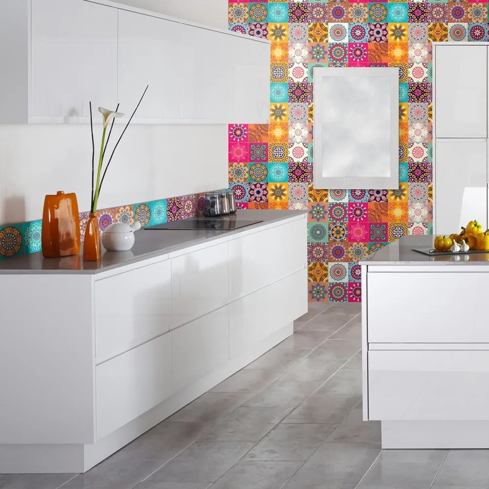 Sada 24 dekoratívnych samolepiek na stenu Ambiance Clarissa, 10 × 10 cm