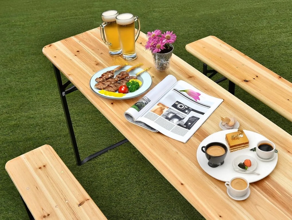 Súprava záhradného nábytku LAGER z masívu hnedá