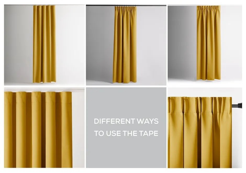 Žltý zatemňovací termo záves 140x245 cm Pleat – Restilo