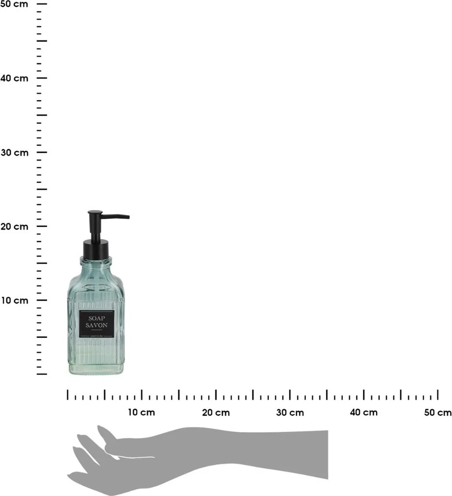 Dávkovač mydla Savon, modrá/s čiernymi prvkami, 500 ml