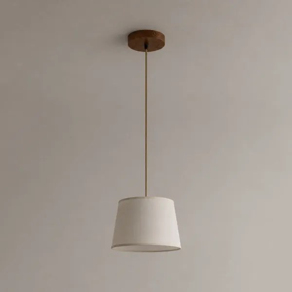 Závesný luster AIDA na lanku 1xE27/15W/230V pr. 25 cm dub/krémová