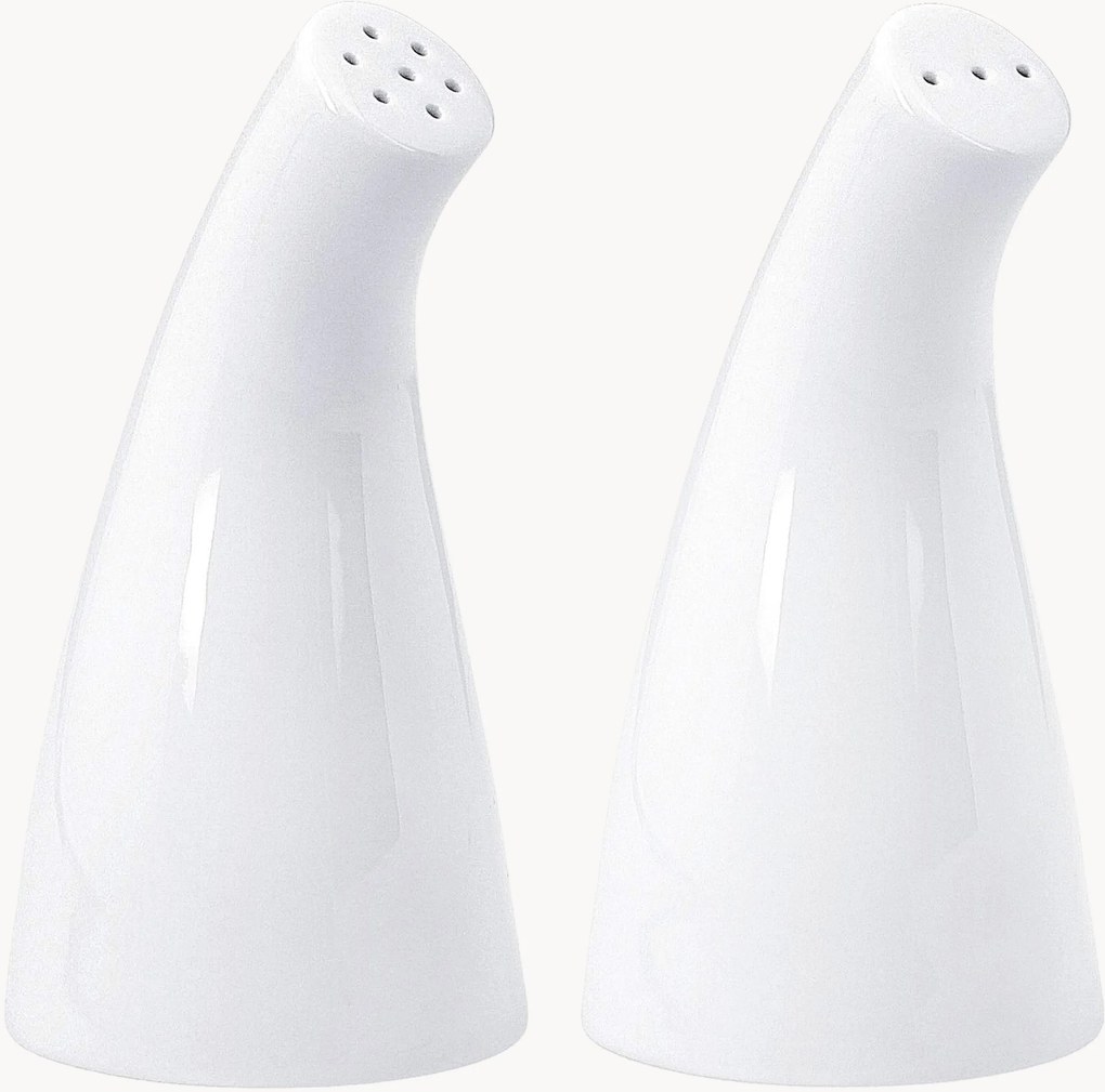 Ručne vyrobená porcelánová soľnička a korenička Urbino, 2 ks