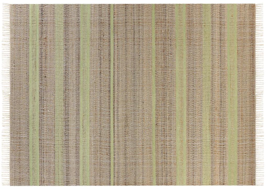 Jutový koberec 160 x 300 cm béžová/zelená TALPUR Beliani