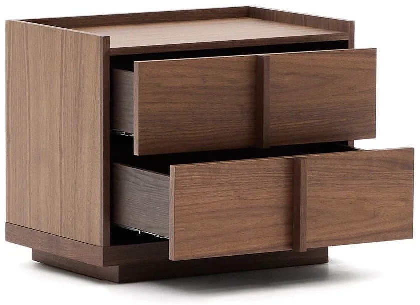 Tmavohnedý nočný stolík v dekore orecha Onix – Kave Home