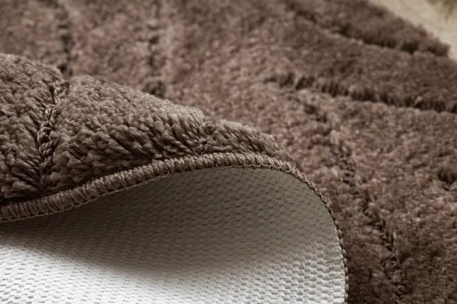 Kúpeľňový koberček SUPREME WAVES vlny, hnedý kruh