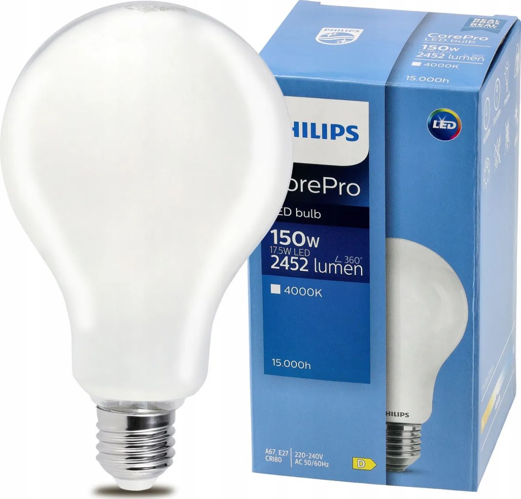 LED žiarovka Philips E27 - 17,5 W - 2452lm - 4000k Corepro Premium
