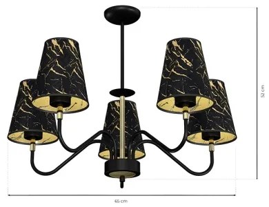 Luster na tyči HERMES 5xE27/60W/230V