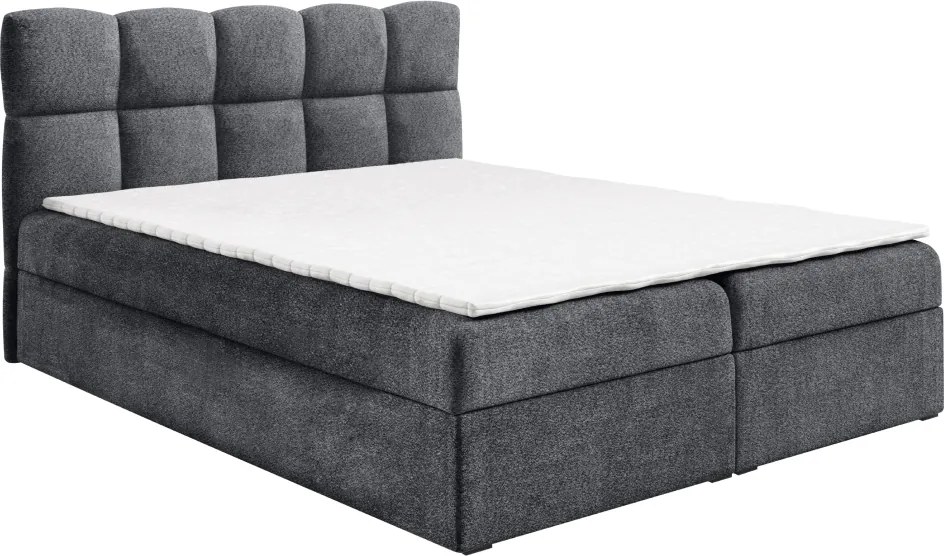 Boxspringová posteľ, 200x200, tmavosivá, NEGRY