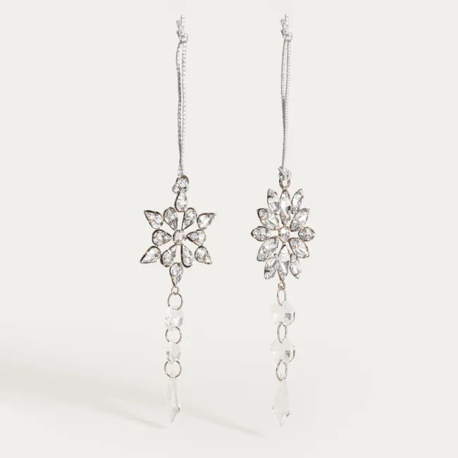 Závesná vianočná dekorácia DIAMOS snehová vločka 751547 (2ks)