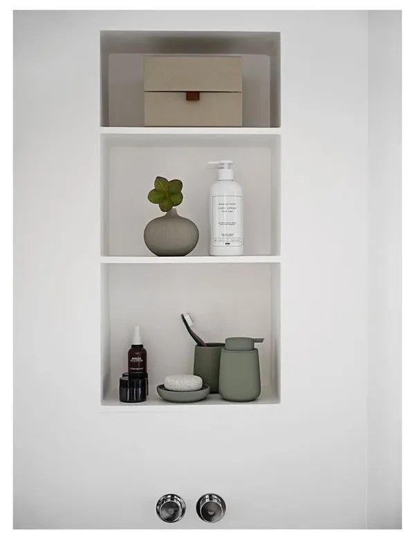 Zelený pohárik z kameniny na zubné kefky Zone Nova One