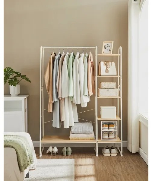 Stojanový vešiak LINEA biela/hnedá