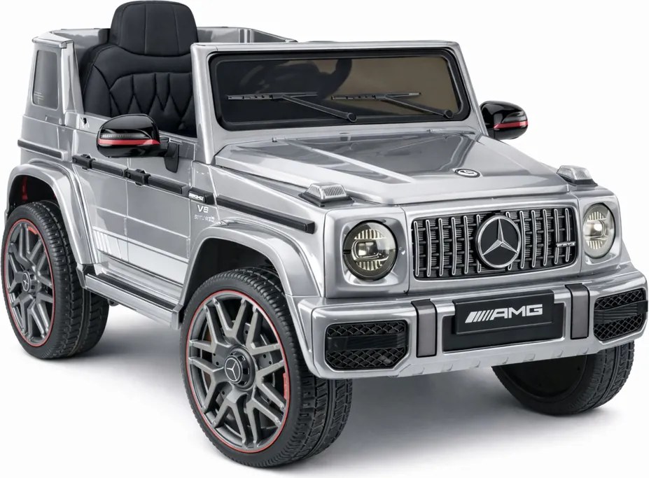 LEAN CARS Elektrické autíčko Mercedes AMG G 63 strieborné lakované