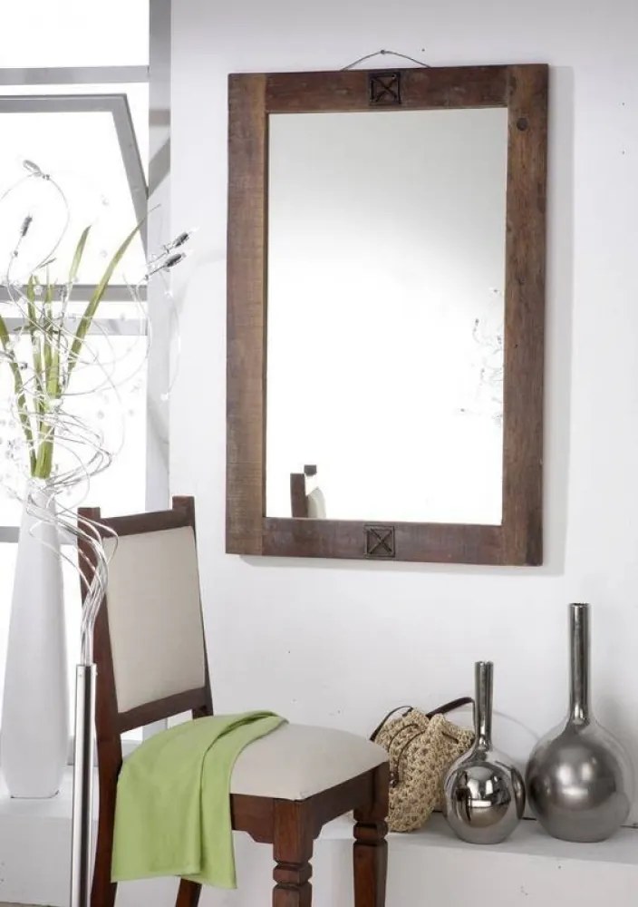 Masiv24 - OLDTIME Zrkadlo 100x88 cm, staré drevo