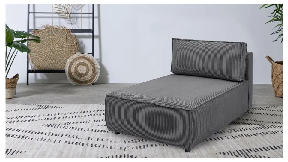 Tmavosivý menčestrový modul pohovky (variabilný) Nihad modular – Bobochic Paris